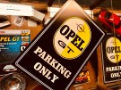 Opel GT parking lot sign